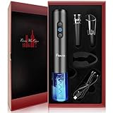 Flauno Cavatappi Elettrico Ricaricabile 6 in 1, Apribottiglie Elettrico Set con Taglia-Capsule,...