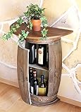 DanDiBo 0373-R - Tavolino da parete, semicircolare, per vino, barile in legno, 73 cm, marrone.