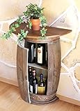 DanDiBo 0373-R - Tavolino da parete, semicircolare, per vino, barile in legno, 73 cm, marrone.