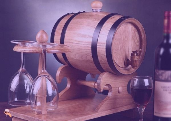 Botte di vino in legno di quercia vintage per whisky o vino 5 L 