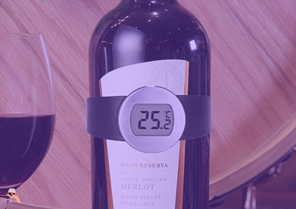 Champagne e bottiglia di vino tappo con termometro lettura digitale e di visualizzazione per gli amanti del vino 